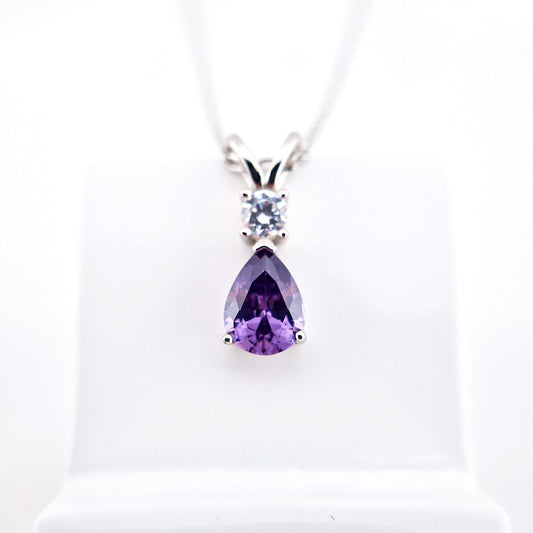 Amethyst Kette, Amethyst Halskette, Edelstein Kette, Amethyst necklace, Amethyst pendant necklace, Amethyst Schmuck, Amethyst Edelstein Halskette, Amethyst Pendant Necklace, Lila Halskette, purple necklace, Silber Halskette mit Amethyst Anhänger, Silver Necklace with Amethyst pendant