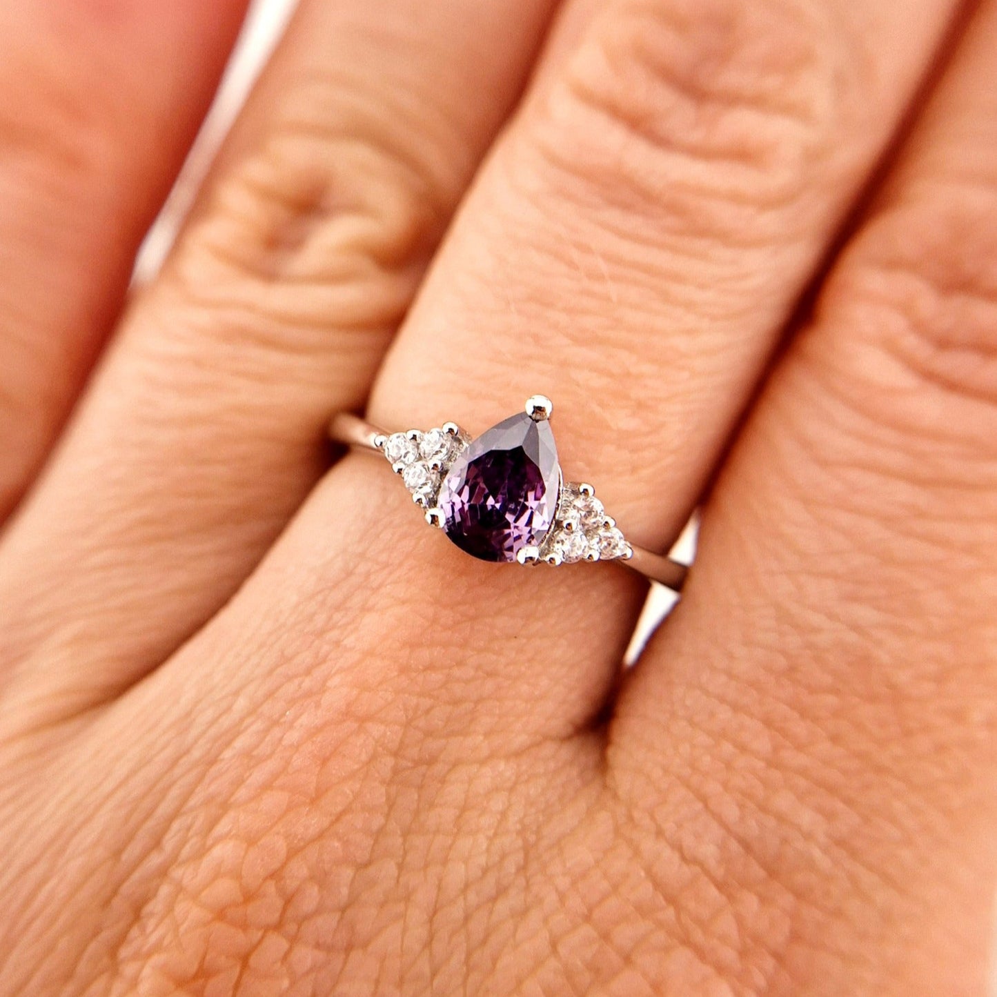 Amethyst Ring - Silberring mit Amethyst Edelstein, Amethyst silver ring, Bague en améthyste, Anello in ametista, Gemstone, Amethyst Edelsteinring