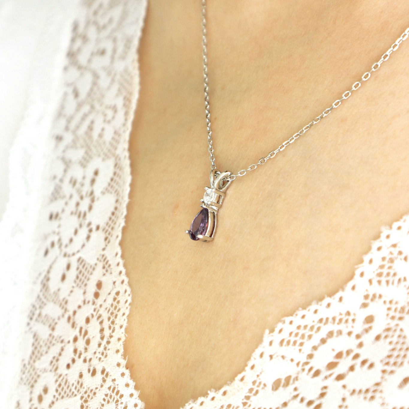 Amethyst Kette, Amethyst Halskette, Edelstein Kette, Amethyst necklace, Amethyst pendant necklace, Amethyst Schmuck, Amethyst Edelstein Halskette, Amethyst Pendant Necklace, Lila Halskette, purple necklace, Silber Halskette mit Amethyst Anhänger, Silver Necklace with Amethyst pendant