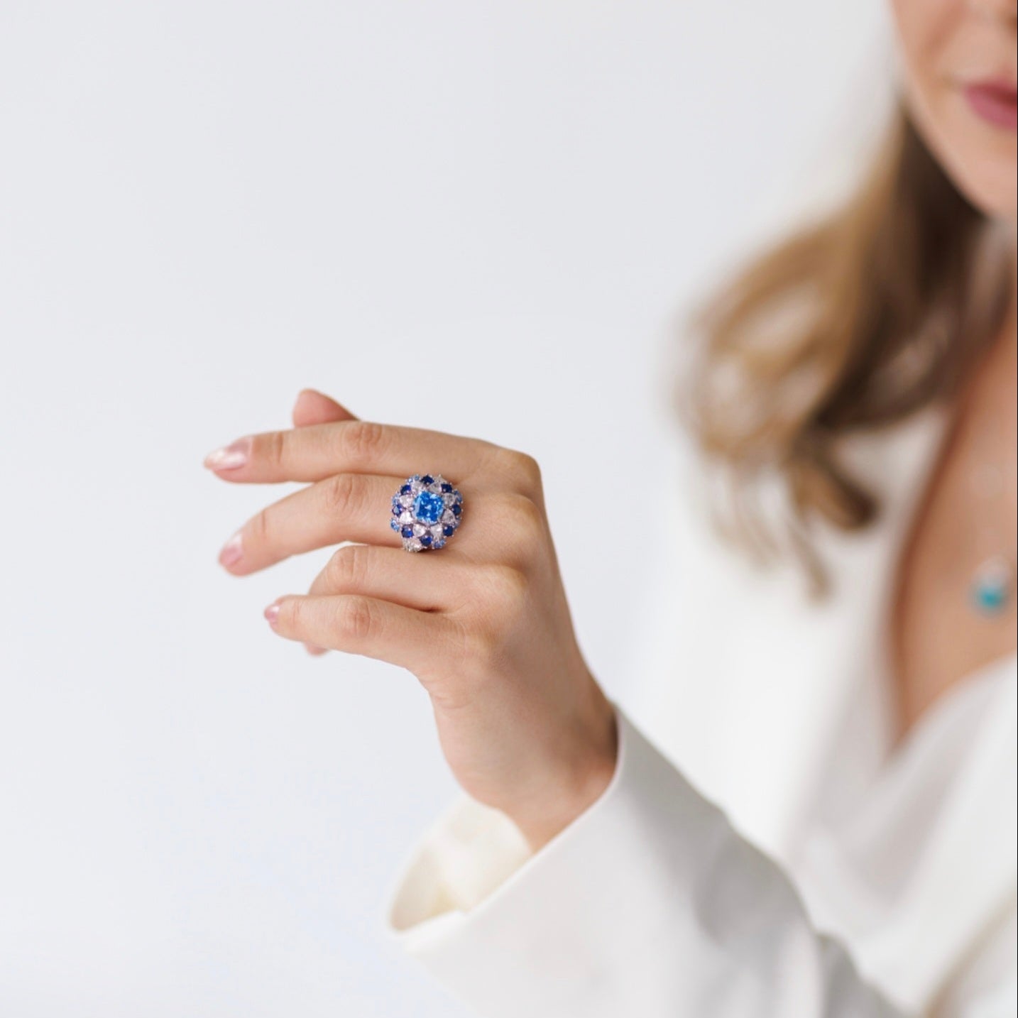 Zirkonia Ring, Zirkonia Ring blau, blauer CZ Ring, Silberring, Fingerring, blue zirconia ring, zirconia ring, cz ring, bague, annello, Silber Ring