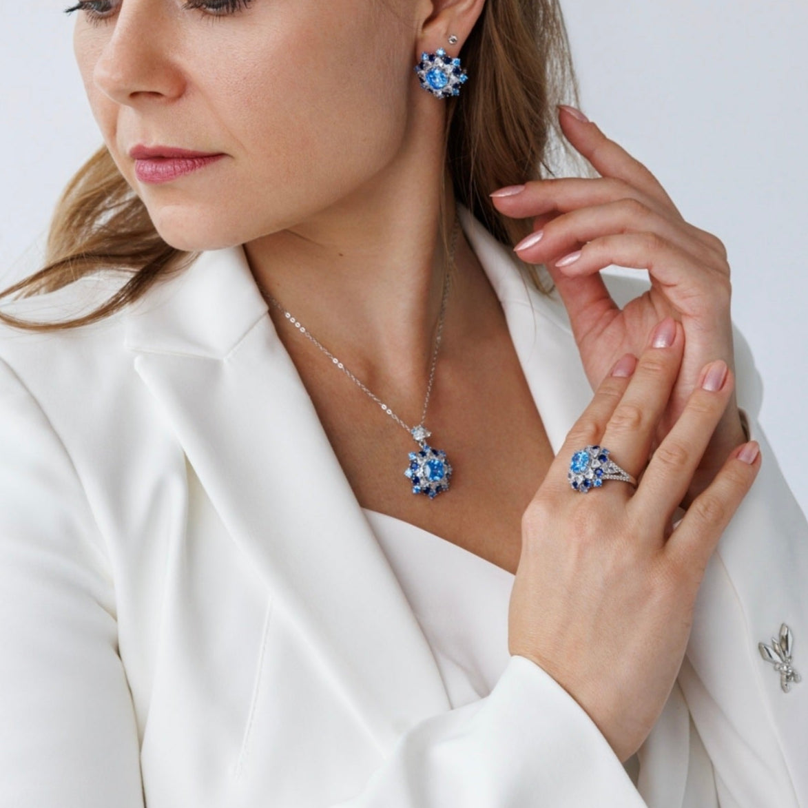Zirkonia Ring, Zirkonia Ring blau, blauer CZ Ring, Silberring, Fingerring, blue zirconia ring, zirconia ring, cz ring, bague, annello, Silber Ring