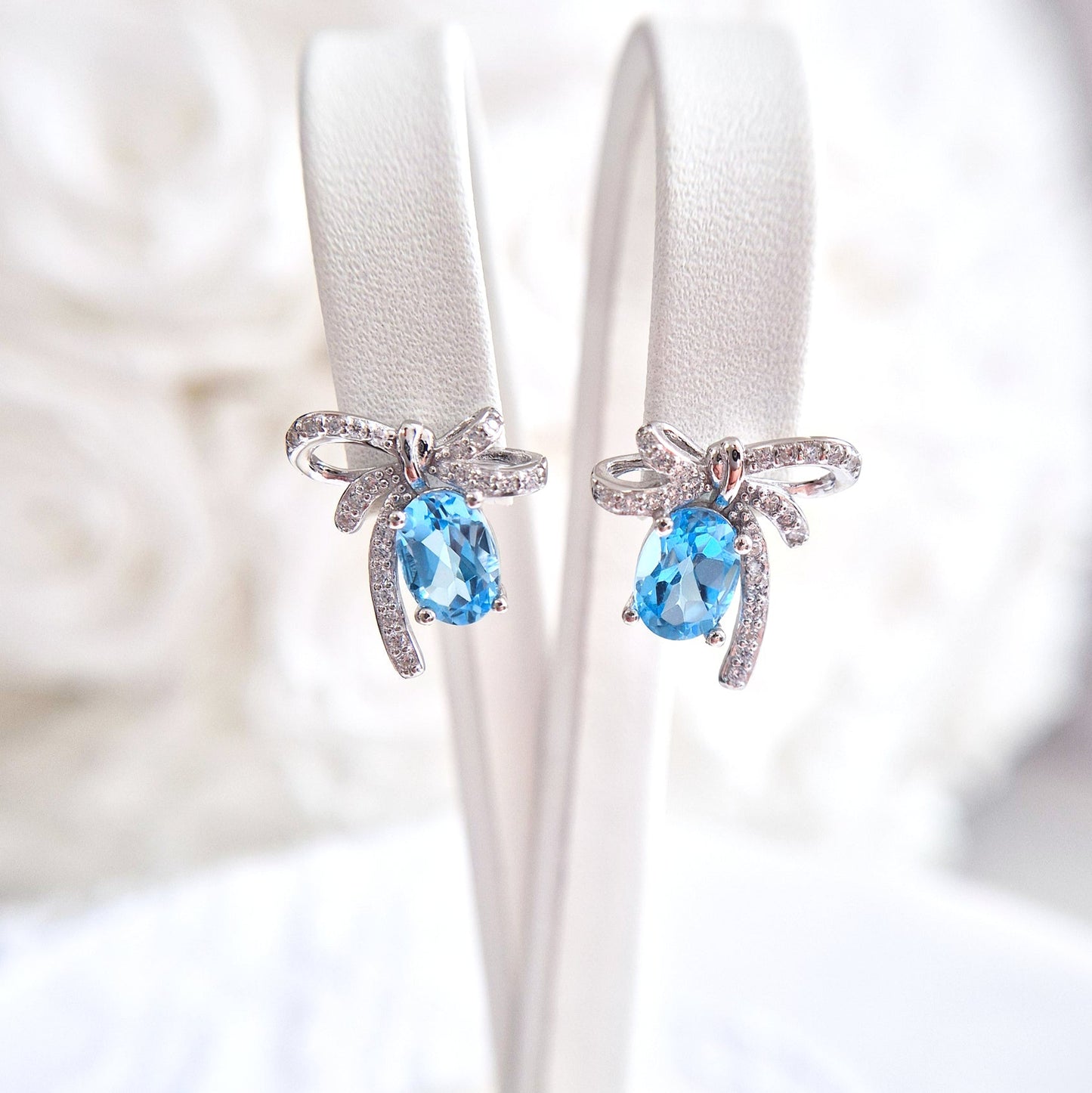 Bow studs, Schlaufen Ohrstecker, Silber Ohrringe, Clous, Boucles doreilles