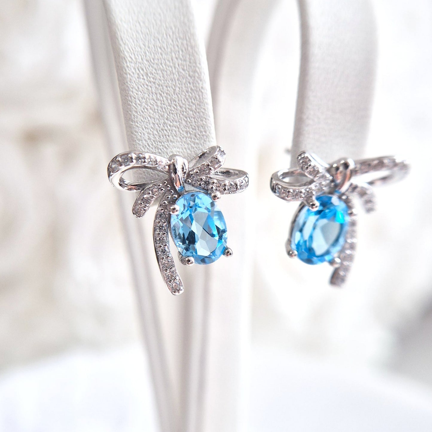 Bow studs, Schlaufen Ohrstecker, Silber Ohrringe, Clous, Boucles doreilles