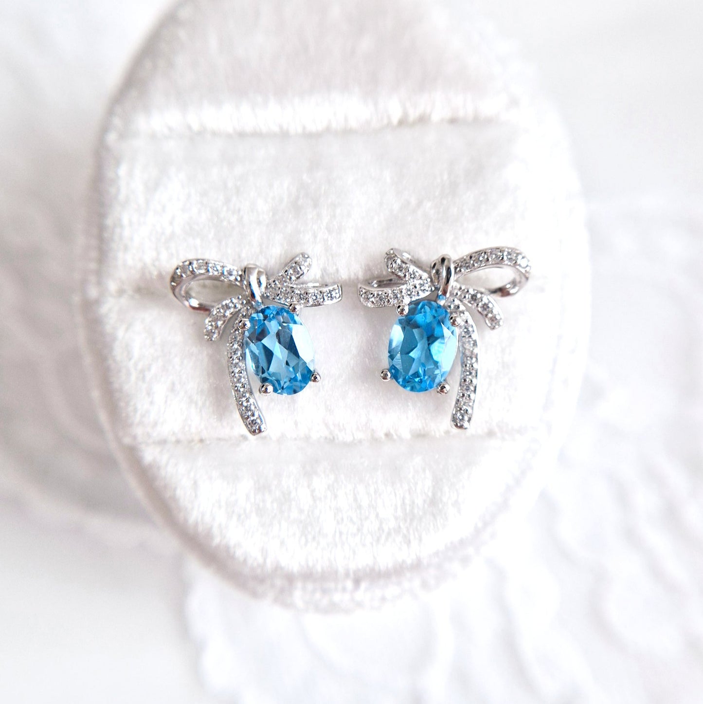 Bow studs, Schlaufen Ohrstecker, Silber Ohrringe, Clous, Boucles doreilles