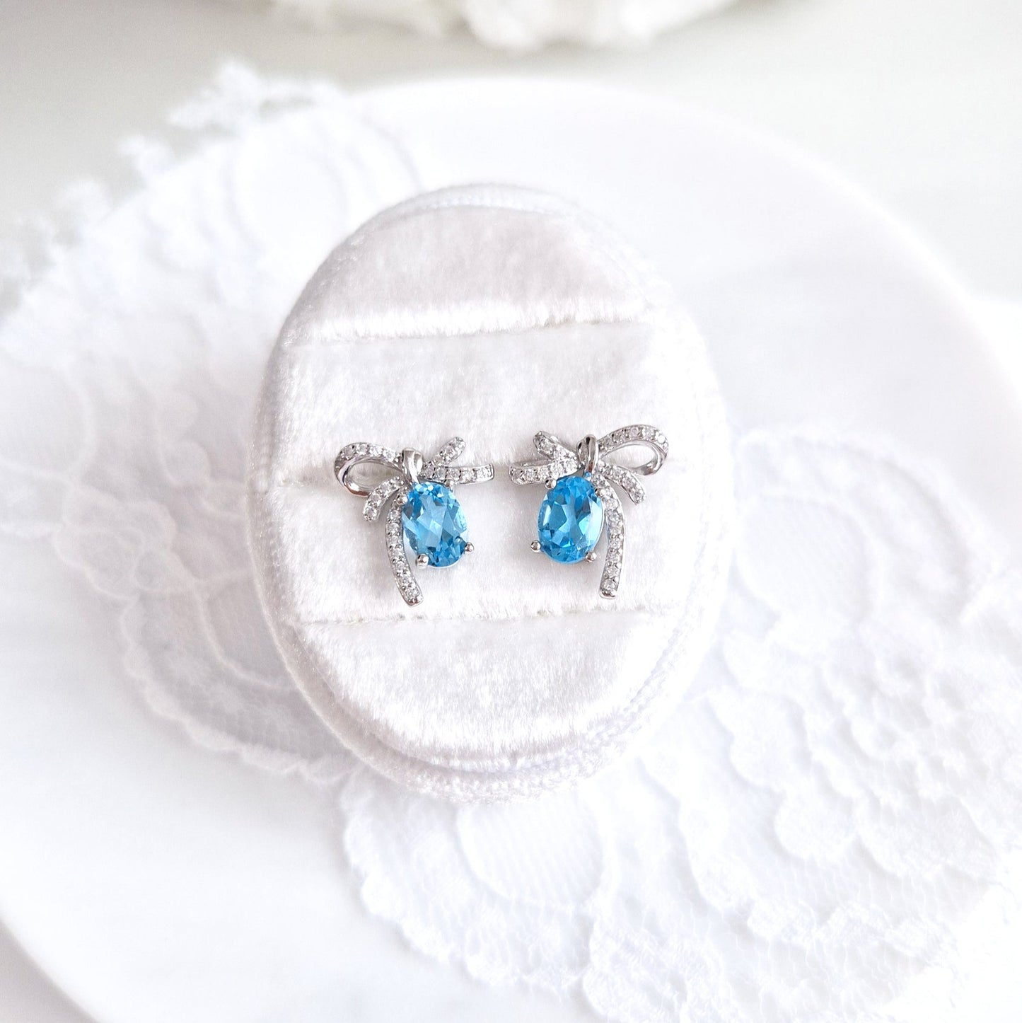 Bow studs, Schlaufen Ohrstecker, Silber Ohrringe, Clous, Boucles doreilles