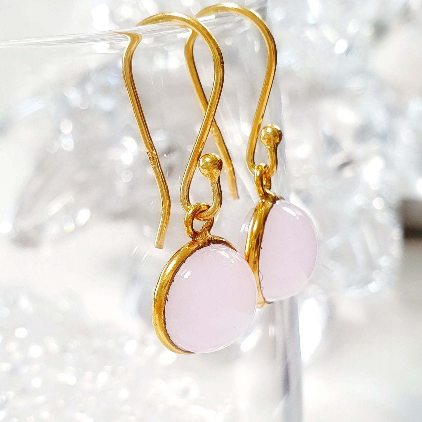 Rosa Chalcedon Edelstein Ohrringe, Rosa Chalcedon Ohrringe, Pink Chalcedony Hänge Ohrringe, Rosa Edelstein Ohrringe, Edelstein Ohrhänger, Rosa Ohrringe, pink earrings