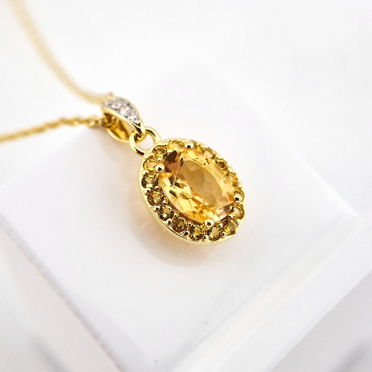 Citrin Halskette, Citrine necklace, Citrin Kette kaufen, Citrine Necklace, golden necklace, Citrine pedant necklace