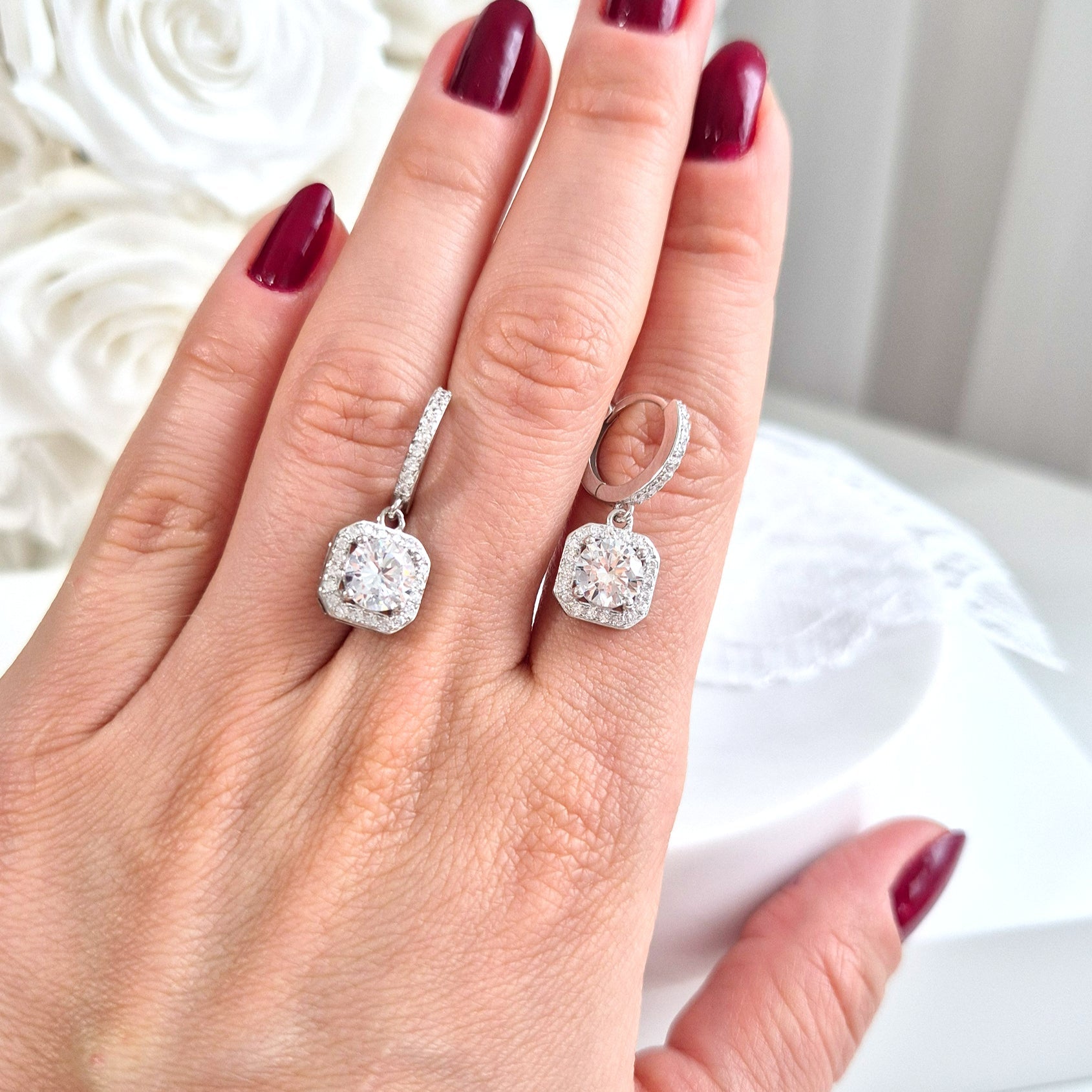 Dangle Huggies, Huggie Ohrringe mit Anhänger, boucles d'oreilles, orecchini