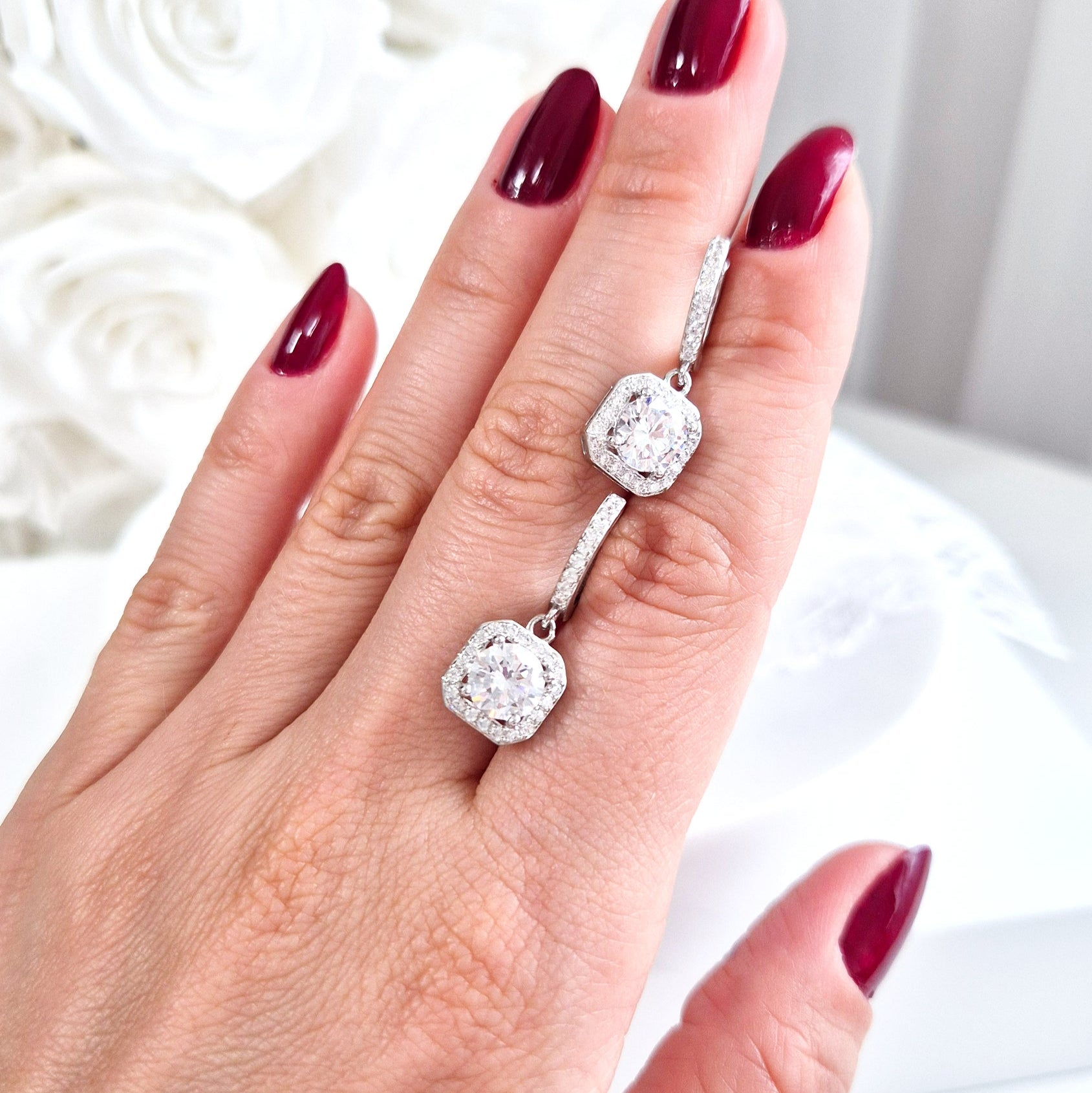 Dangle Huggies, Huggie Ohrringe mit Anhänger, boucles d'oreilles, orecchini