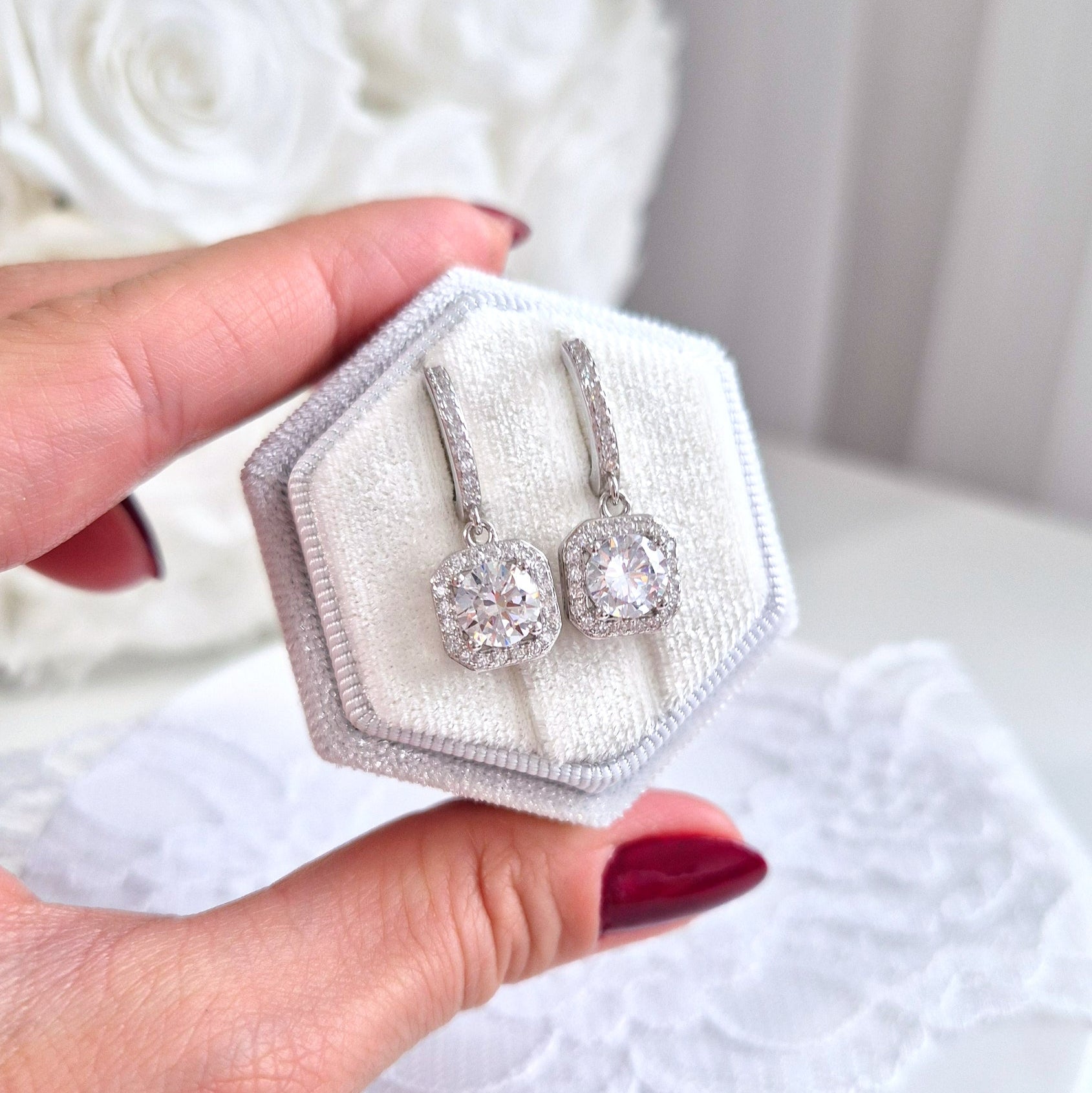 Dangle Huggies, Huggie Ohrringe mit Anhänger, boucles d'oreilles, orecchini