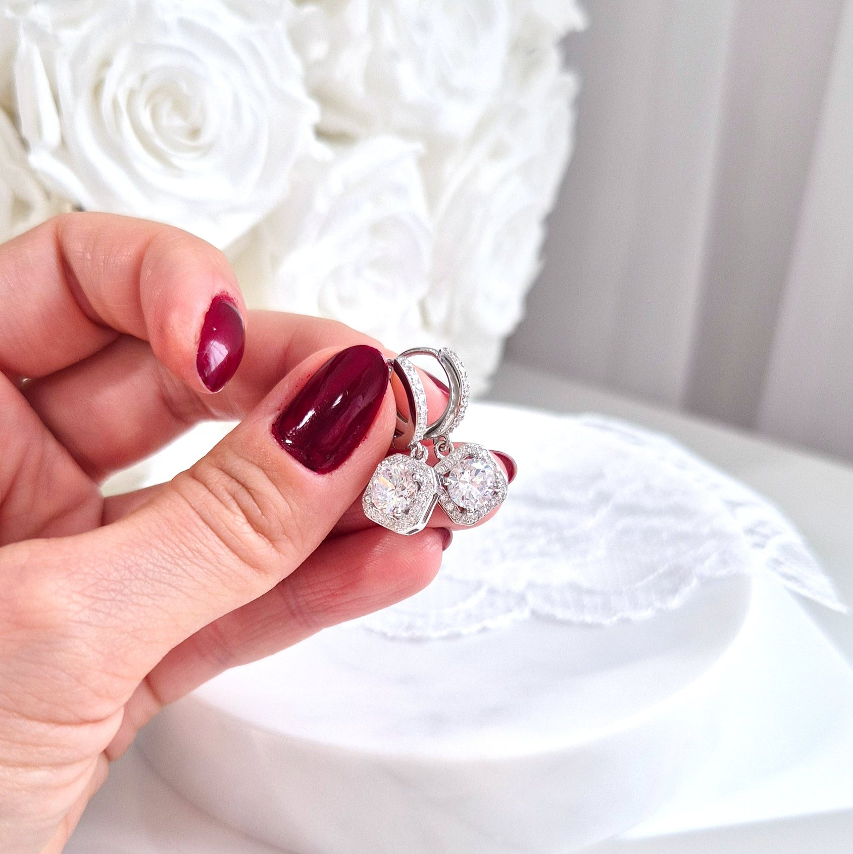 Dangle Huggies, Huggie Ohrringe mit Anhänger, boucles d'oreilles, orecchini