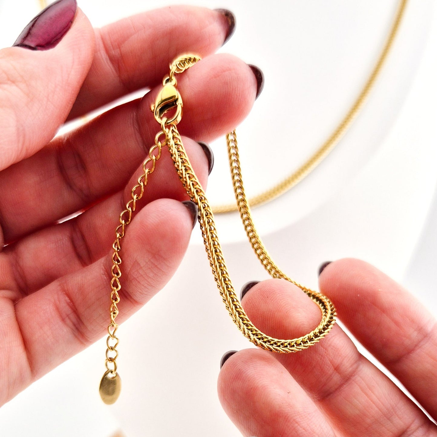 Edelstahl Halskette, stainless steel necklace, collier acier inox, collana acciaio, Gold Halskette, goldene Kette, golden necklace, gold necklace, Halskette, necklace, collana, collier, minimalistische Halskette, Minimalist necklace, Edelstahl Armband, stainless steel bracelet, Bracelet, Armband. Schmuckset, Jewelry set