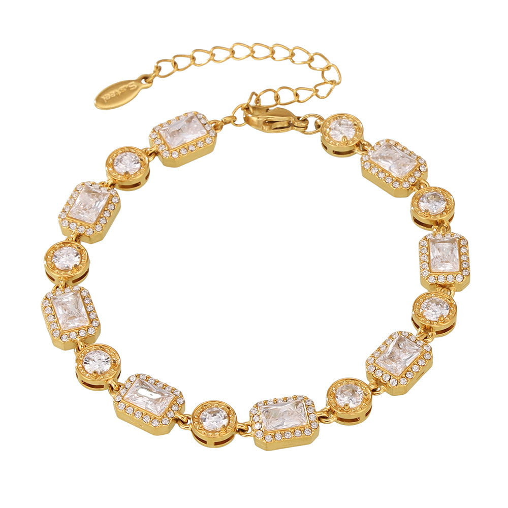 Goldenes Armband Zirkonia, Golden Bracelet Zircon, Armband, Bracelet in gold