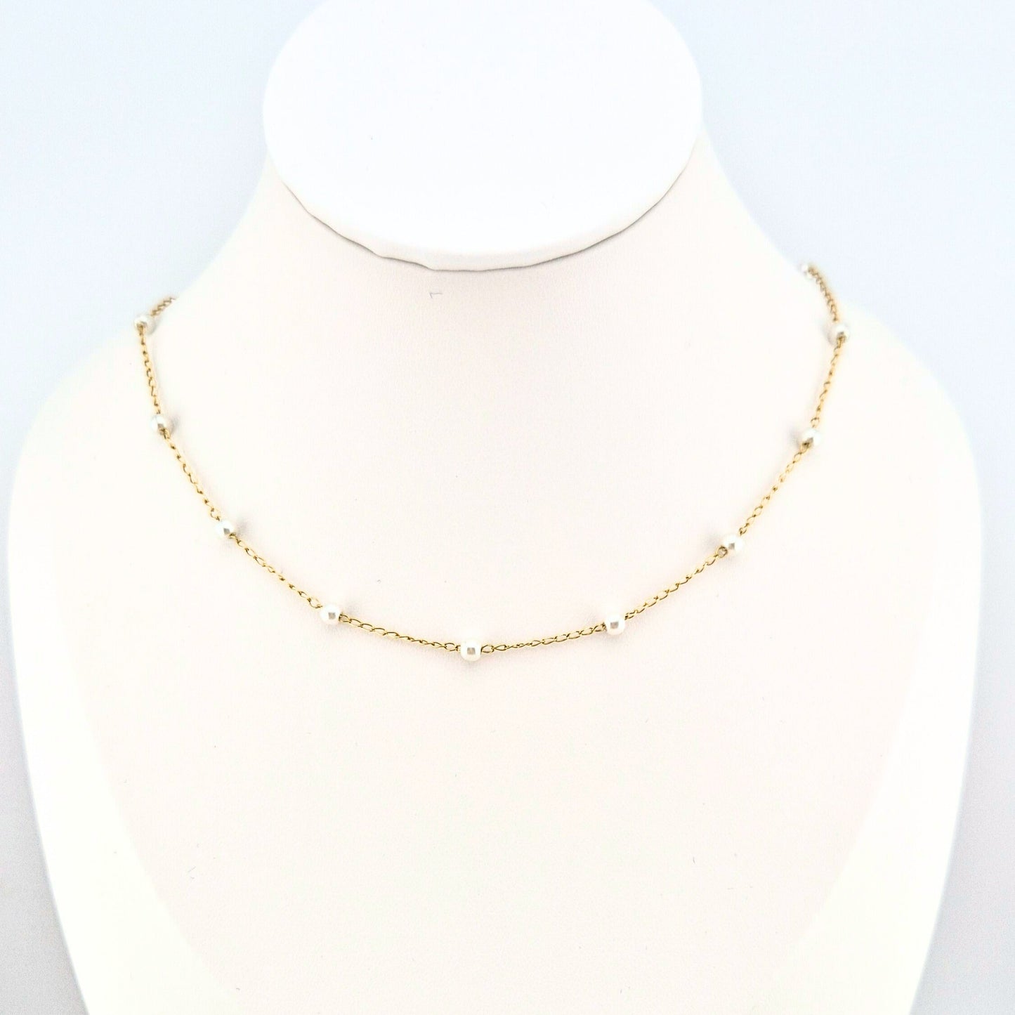 Goldene Halskette Perlen, gold pearl necklace, golden necklace pearls, collier dore perles, collana dorata perle, minimalistische Kette mit kleinen Perlen, minimalist necklace wit tiny pearls, Gold necklace pearls, Halskette, Perlen Halskette, Necklace, collier, collana