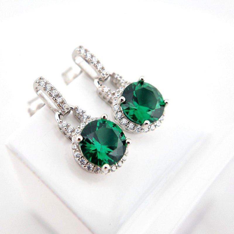 Smaragd Ohrringe, Emerald Earrings, Smaragd Ohrstecker, Silber Ohrringe. grüne Smaragd Ohrringe, grüne Ohrringe, green Emerald Earrings, green earrings, silver earrings, gemstone earrings, Edelstein Ohrringe grün