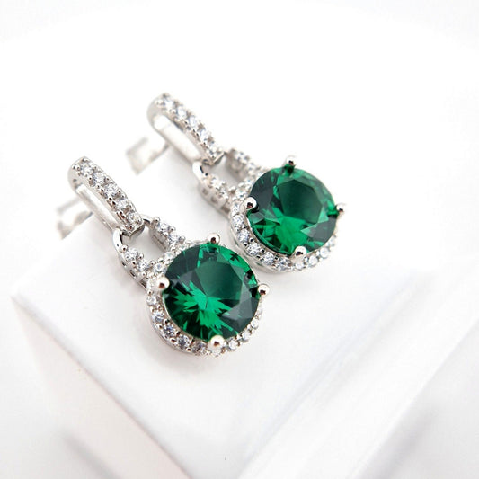 Smaragd Ohrringe, Emerald Earrings, Smaragd Ohrstecker, Silber Ohrringe. grüne Smaragd Ohrringe, grüne Ohrringe, green Emerald Earrings, green earrings, silver earrings, gemstone earrings, Edelstein Ohrringe grün