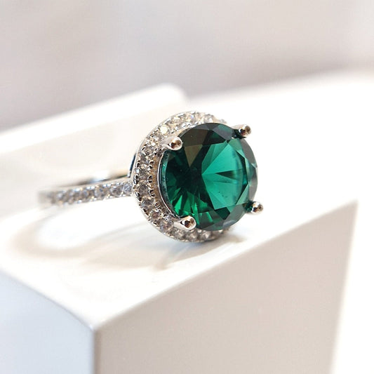 Smaragd Ring, Emerald Ring, grüner Smaragd Ring, green Emerald ring, Silberring, Silber Ring, Fingerring Smaragd, Fingerring, grüner Ring