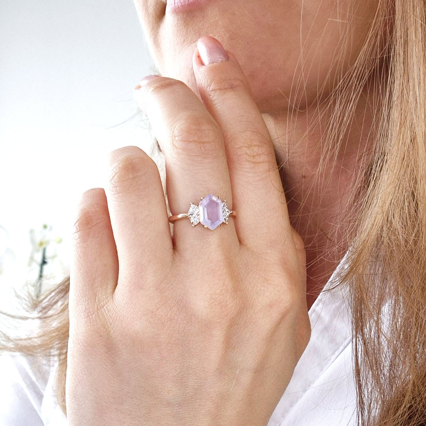 Lavendelquarz Ring, Lavender quartz Ring, rosegold ring lavender quartz, rosegold ring, Bague en quartz lavande, Anello in quarzo lavanda, Ring Schweiz, Bague suisse, ring switzerland, Anello Svizzera, Ring, Anello, Bague, Rosegold Ring, bague plaqué or rose, Lavender Ring, Bague lavanda, Fingerring, Damenring