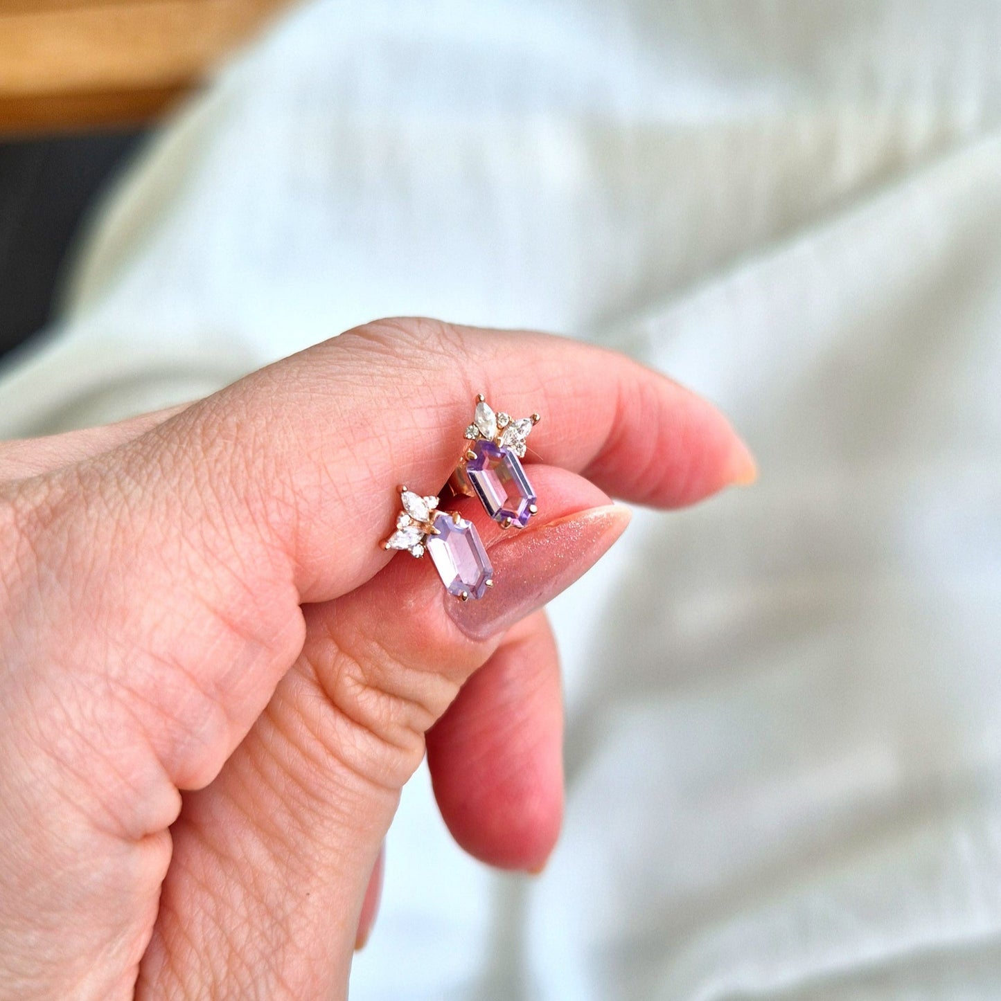 Lavendelquarz Ohrstecker, Lavender quartz earrings, Boucles d’oreilles en quartz lavande, Orecchini in quarzo lavanda, Rosegold Ohrringe, rosegold earrings, Quarz Ohrringe, Quartz earrings, earrings, boucles doreilles, orecchini, Ohrringe, ohrstecker, Lavendelquarz, Lavender quartz, Lavendelquarz Ohrringe