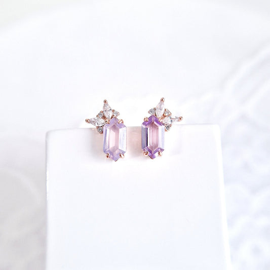 Lavendelquarz Ohrstecker, Lavender quartz earrings, Boucles d’oreilles en quartz lavande, Orecchini in quarzo lavanda, Rosegold Ohrringe, rosegold earrings, Quarz Ohrringe, Quartz earrings, earrings, boucles doreilles, orecchini, Ohrringe, ohrstecker, Lavendelquarz, Lavender quartz, Lavendelquarz Ohrringe