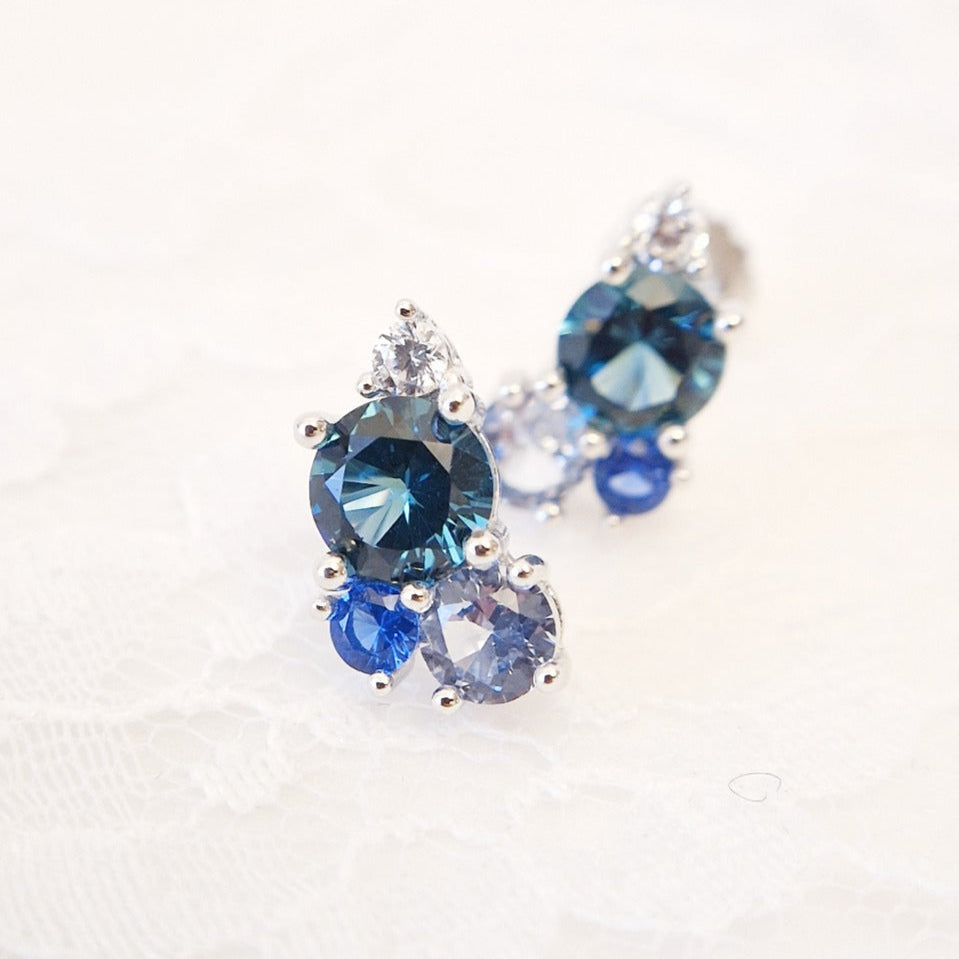 Blau Topas Ohrringe, London Blue Topaz Earrings, Blautopas Ohrringe, Topas Ohrstecker, Silber Ohrringe mit blauen Edelsteinen, Silver Earrings