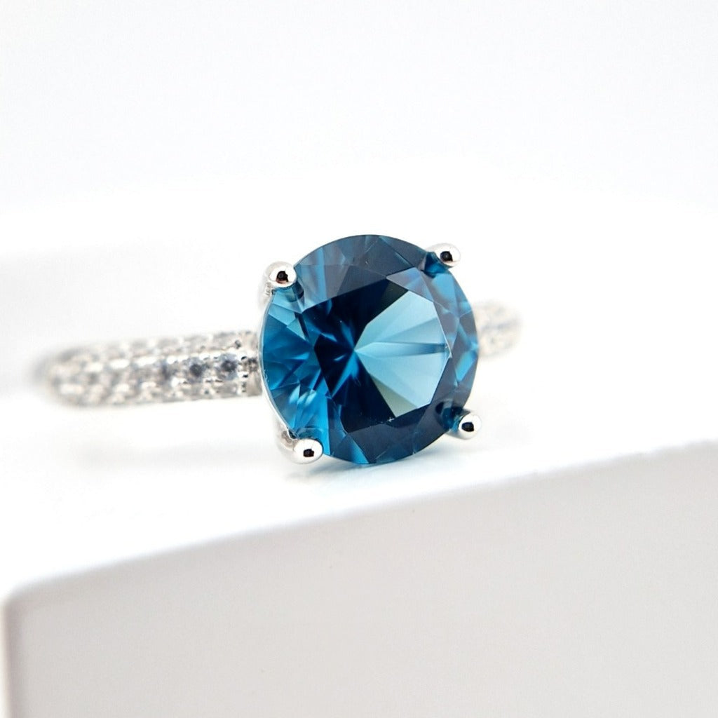 Topas Ring, London Blue Topaz Ring, Topaz Ring, Silber Ring, Blau Topas Ring, Edelstein Ring, blauer Ring, Silver Ring, blue ring