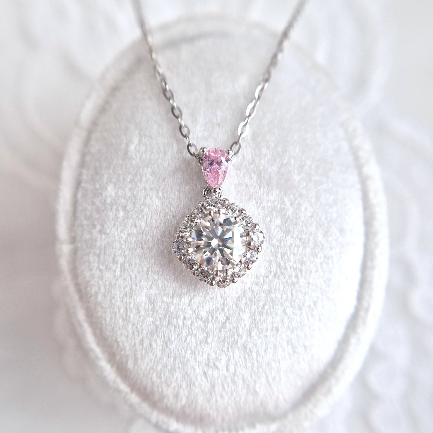 Moissanit Halskette, Moissanite Necklace, Damen Kette, Anhänger Halskette, Damenschmuck, Halskette, Silberkette, 925 Sterling Silber Kette, Necklace, collier, collana, Schmuck, jewelry, jewellery, bijou, bijoux, gioielli, gioiello, 1ct moissanite pendant, Anniversary gift for her