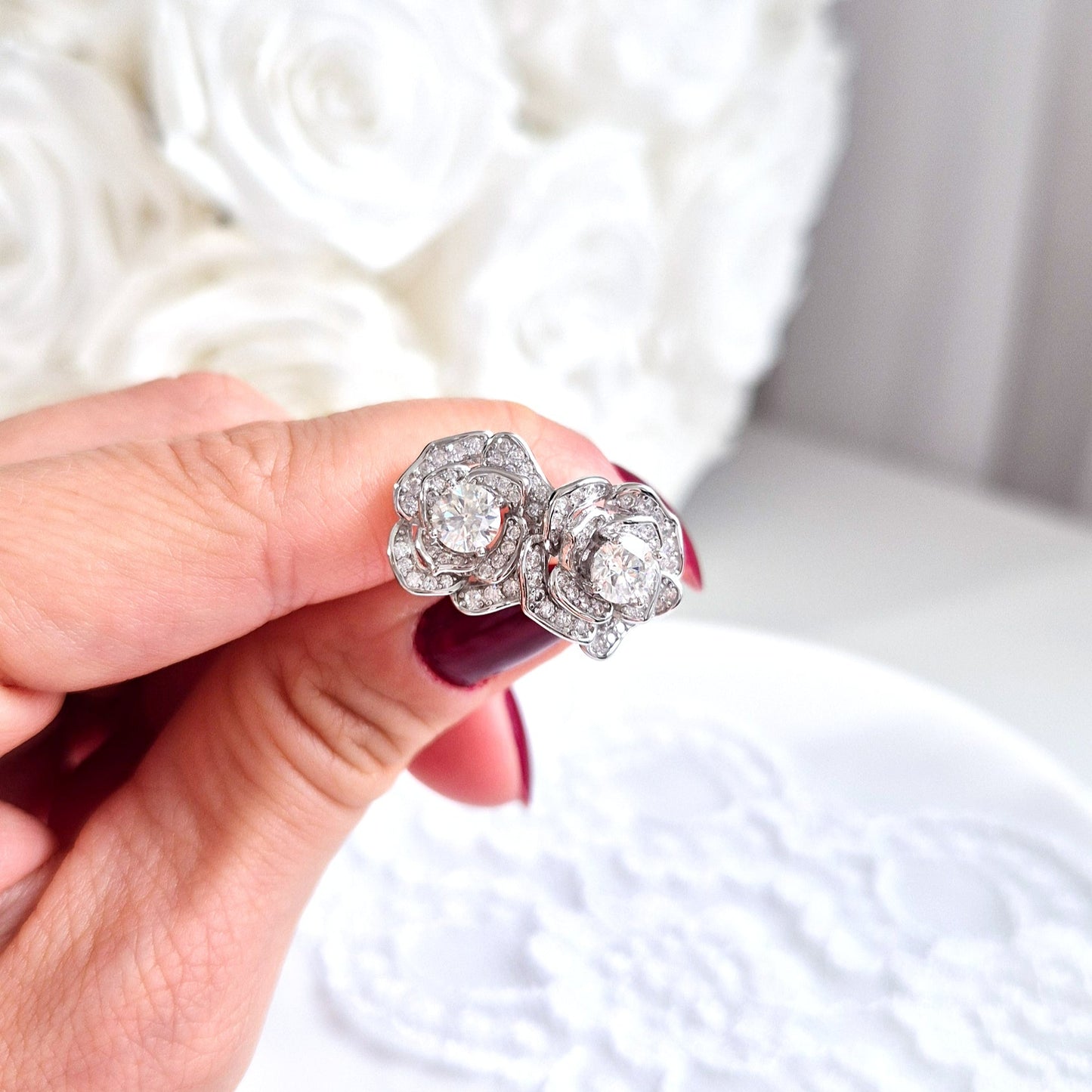 Moissanite stud earrings, Moissanit Ohrstecker, Ohrringe, boucles doreilles, clous, orecchini