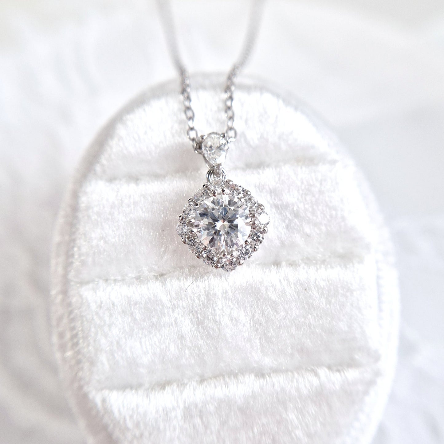Moissanite Necklace, Moissanit Halskette, silber Kette, collier, collana