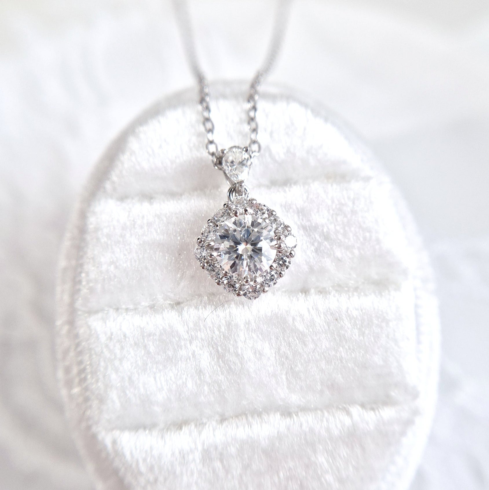 Moissanite Necklace, Moissanit Halskette,  silber Kette, collier, collana