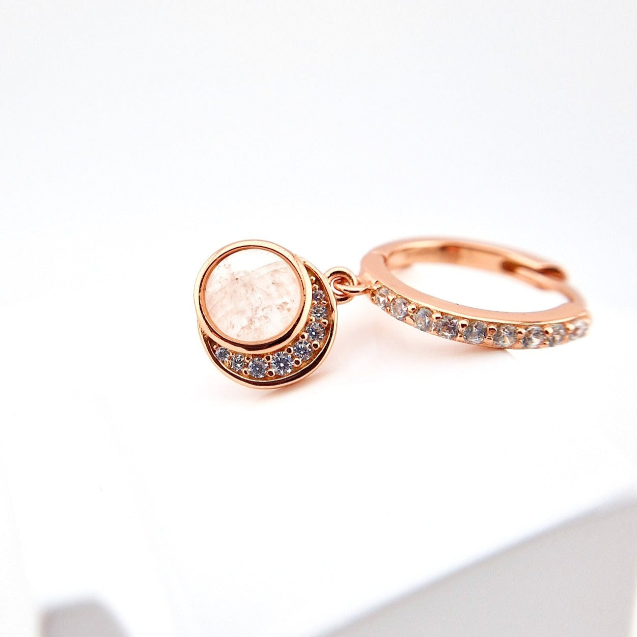 Mondstein Ohrringe Rosegold, Moonstone Earrings Rosegold, gemstone earrings, Silber Ohrringe mit Mondstein, SIlver Earrings moonstone, Edelstein Ohrringe, moonstone earrings