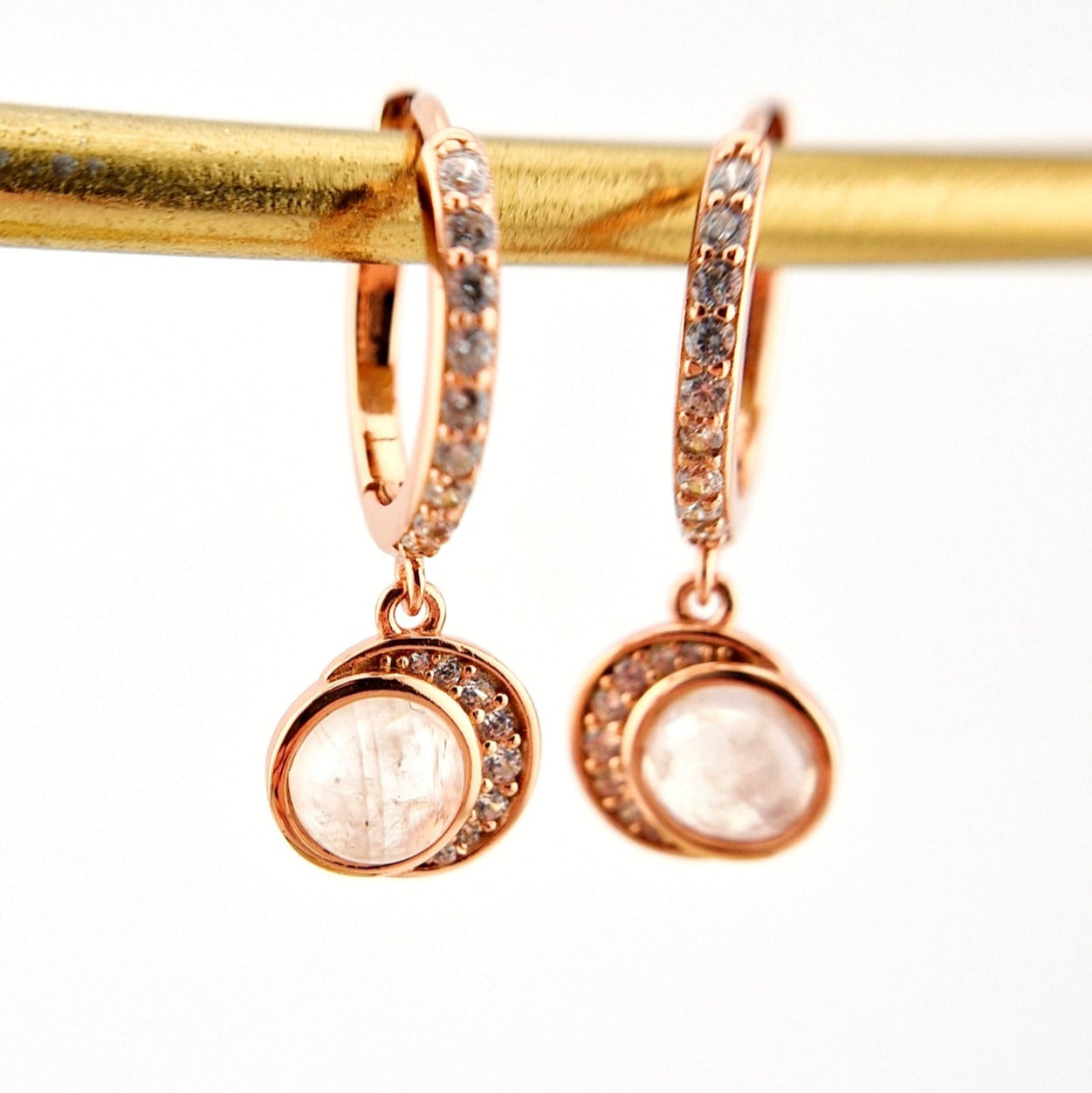 Mondstein Ohrringe Rosegold, Moonstone Earrings Rosegold, gemstone earrings, Silber Ohrringe mit Mondstein, SIlver Earrings moonstone, Edelstein Ohrringe, moonstone earrings