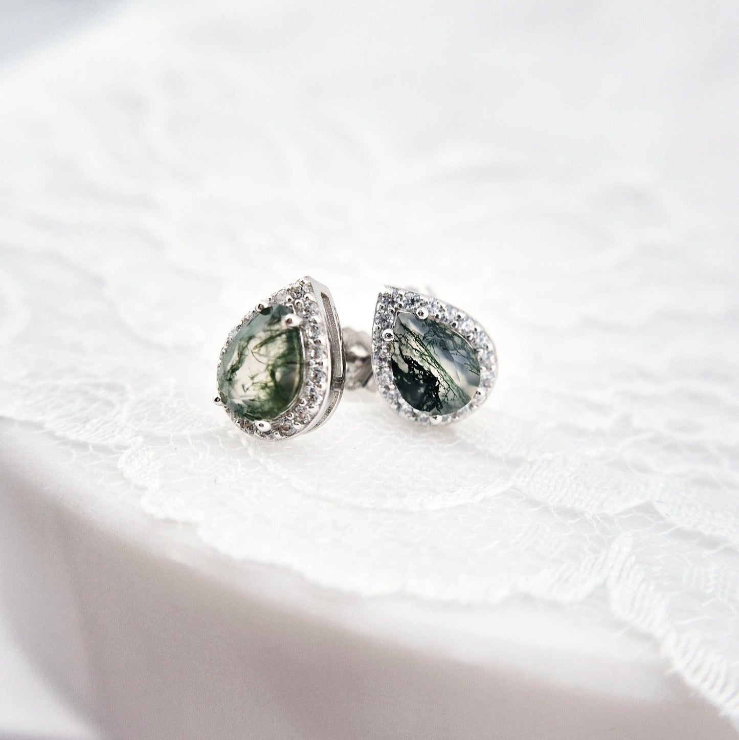 Moosachat Ohrringe, Silber Ohrringe mit Moosachat Edelstein, moss agate earrings, Boucles d'oreilles, Moosachat, Moosachat Ohrstecker, Agate Earrings, Silver earrings, Silber Ohrringe mit grünem Stein