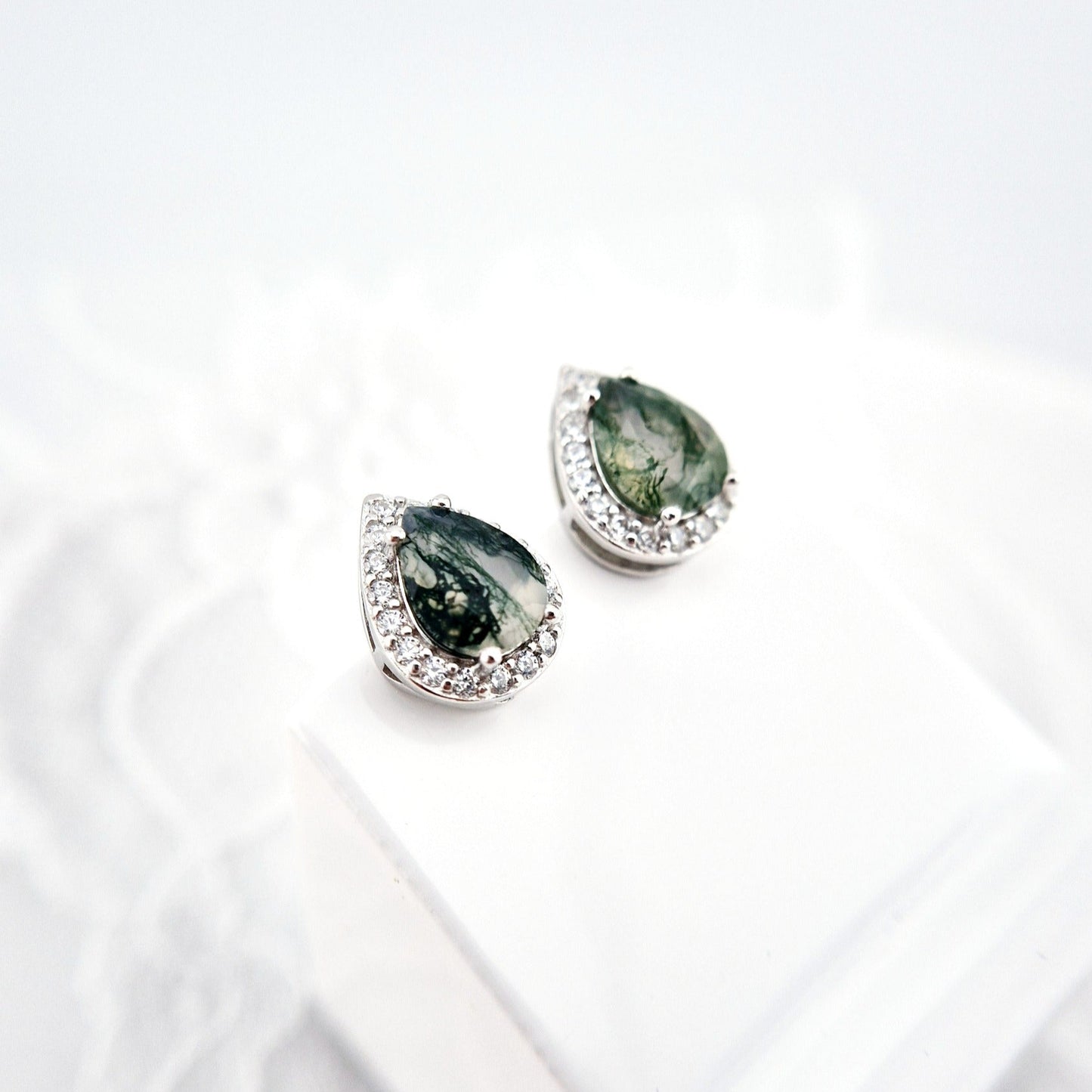 Moosachat Ohrringe, Silber Ohrringe mit Moosachat Edelstein, moss agate earrings, Boucles d'oreilles, Moosachat, Moosachat Ohrstecker, Agate Earrings, Silver earrings, Silber Ohrringe mit grünem Stein