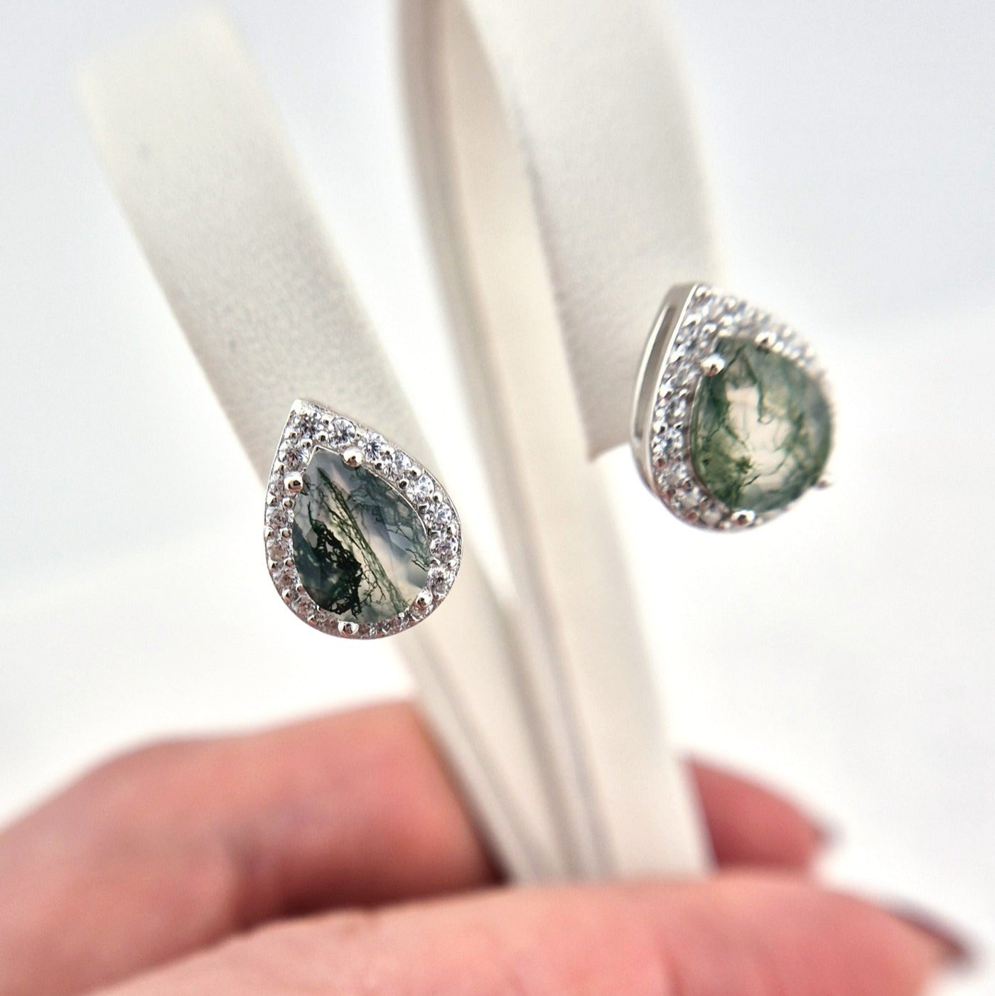 Moosachat Ohrringe, Silber Ohrringe mit Moosachat Edelstein, moss agate earrings, Boucles d'oreilles, Moosachat, Moosachat Ohrstecker, Agate Earrings, Silver earrings, Silber Ohrringe mit grünem Stein