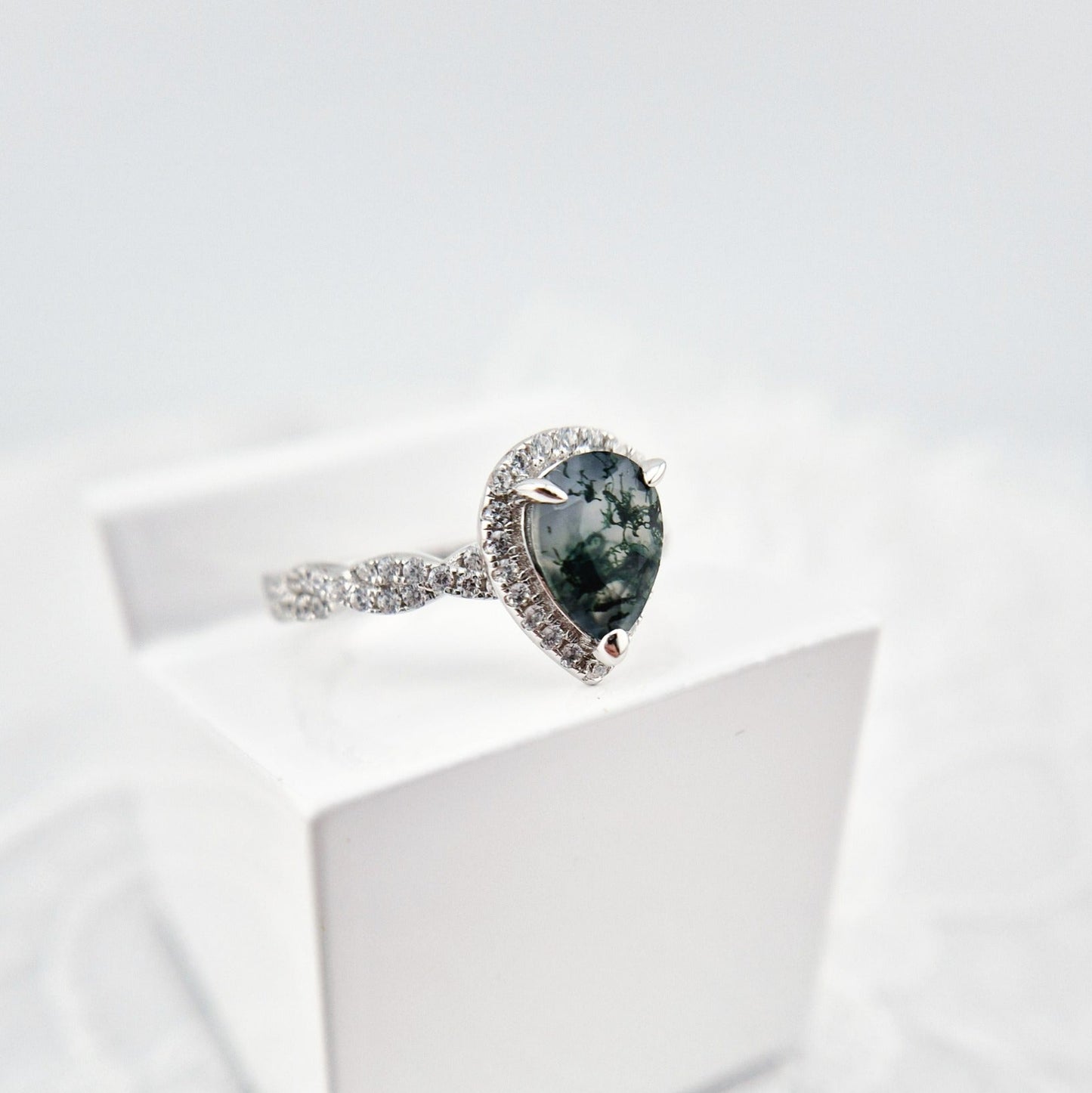 Moosachat Ring, Silber Ring mit Moosachat, Moss agate ring, Bague en agate mousse, Anello in agata muschiosa, Edelstein Ring, Silber RIng mit grünem Stein, Silver ring with green stone, green stone ring