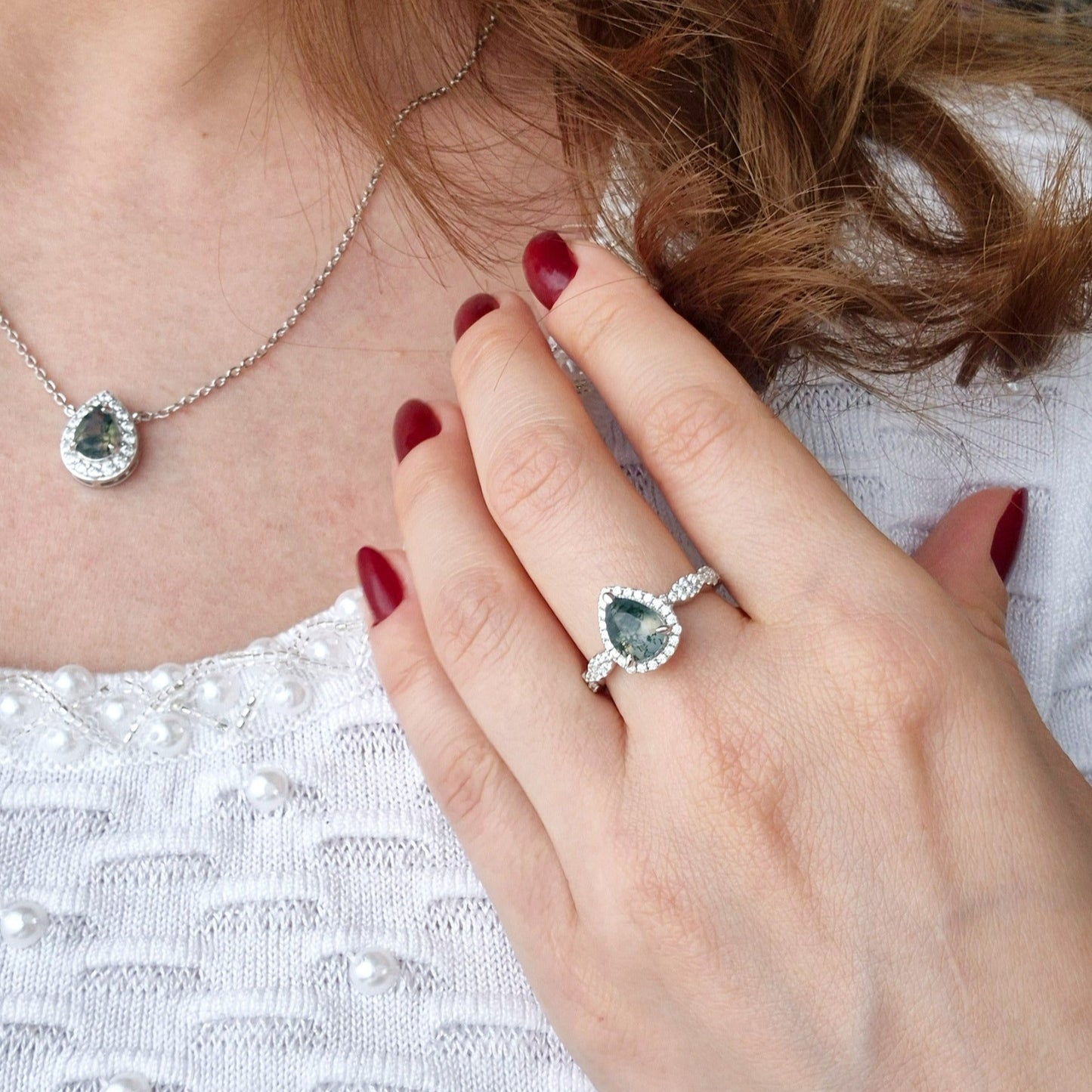 Moosachat Ring, Silber Ring mit Moosachat, Moss agate ring, Bague en agate mousse, Anello in agata muschiosa, Edelstein Ring, Silber RIng mit grünem Stein, Silver ring with green stone, green stone ring, Moosachat Halskette, Moss Agate necklace