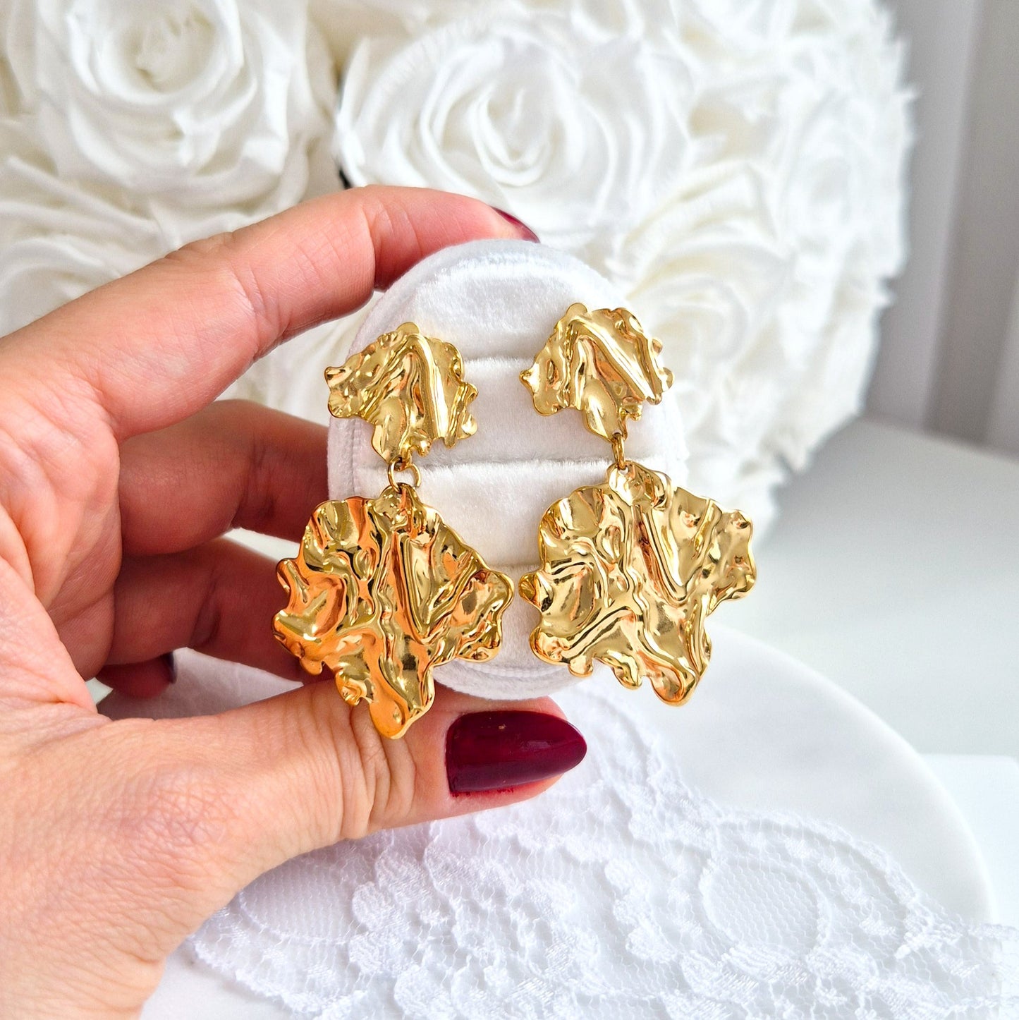 Ohrringe, Ohrringe gold, Eaarings gold, gold-plated earrings, boucles doreilles, orecchini, Ohrstecker, Goldohrringe
