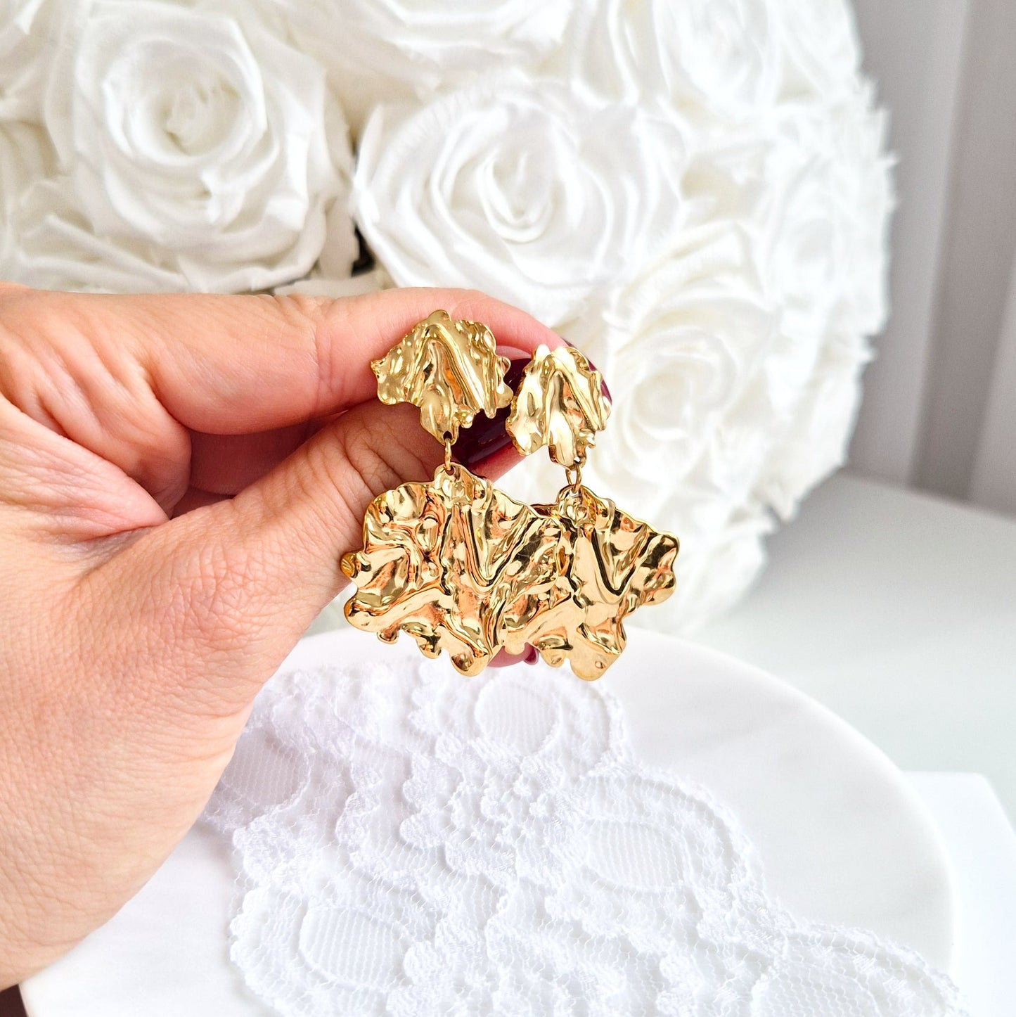 Ohrringe, Ohrringe gold, Eaarings gold, gold-plated earrings, boucles doreilles, orecchini, Ohrstecker, Goldohrringe