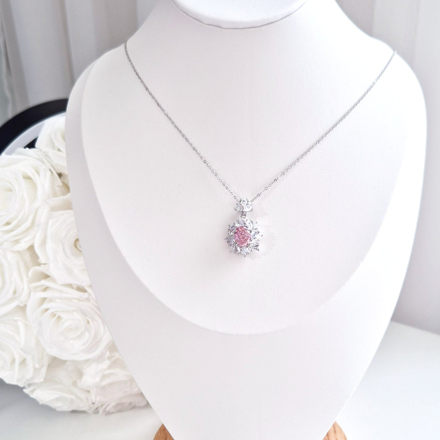 pendant necklace, Anhänger Halskette, cz necklace, Cubic Zirkonia Kette, Silber Halskette, Halskette Damen, Halskette, collier, necklace, collana