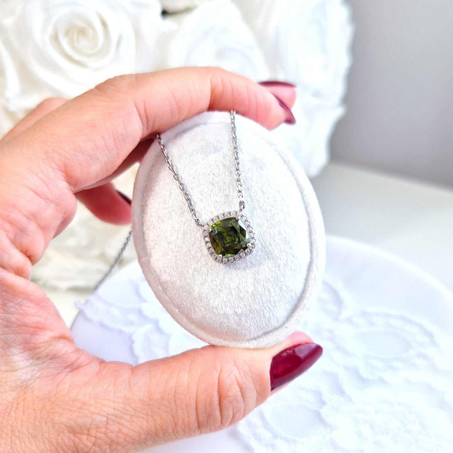 Peridot Necklace, Peridot Halskette, Collier, Collana