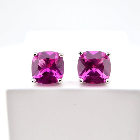 Rosa Saphir Ohrstecker, Pink sapphire stud earrings, Saphir Ohrringe, Sapphire earrings, Ohrschmuck, Rosa Ohrringe Pink earrings, hot pink sapphire earrings, hot pink earrings, Ohrschmuck, Ohrstecker, Ohrringe, studs, earrings, stud earrings