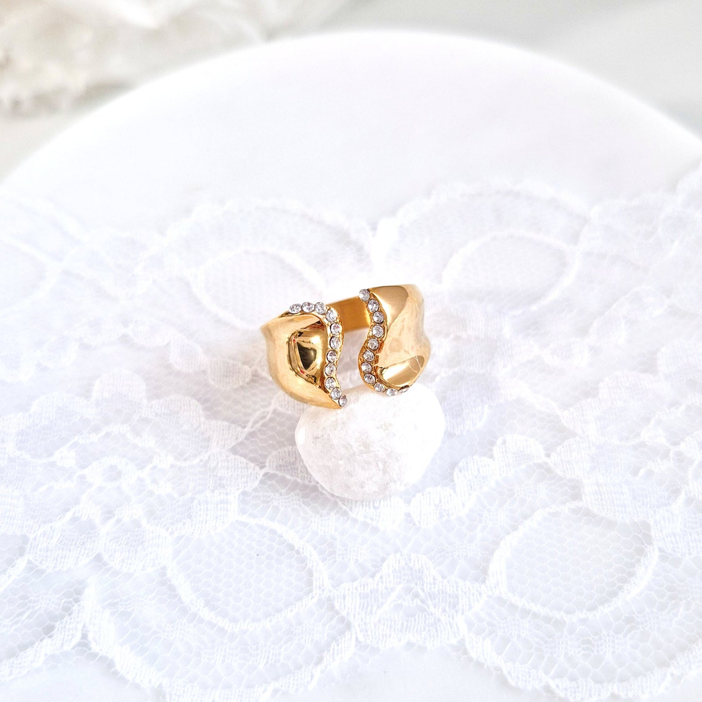 Ring Gold, goldener Ring, Edelstahl Ring, Damenring, trendy ring, non tarnish jewelry, bague, anello
