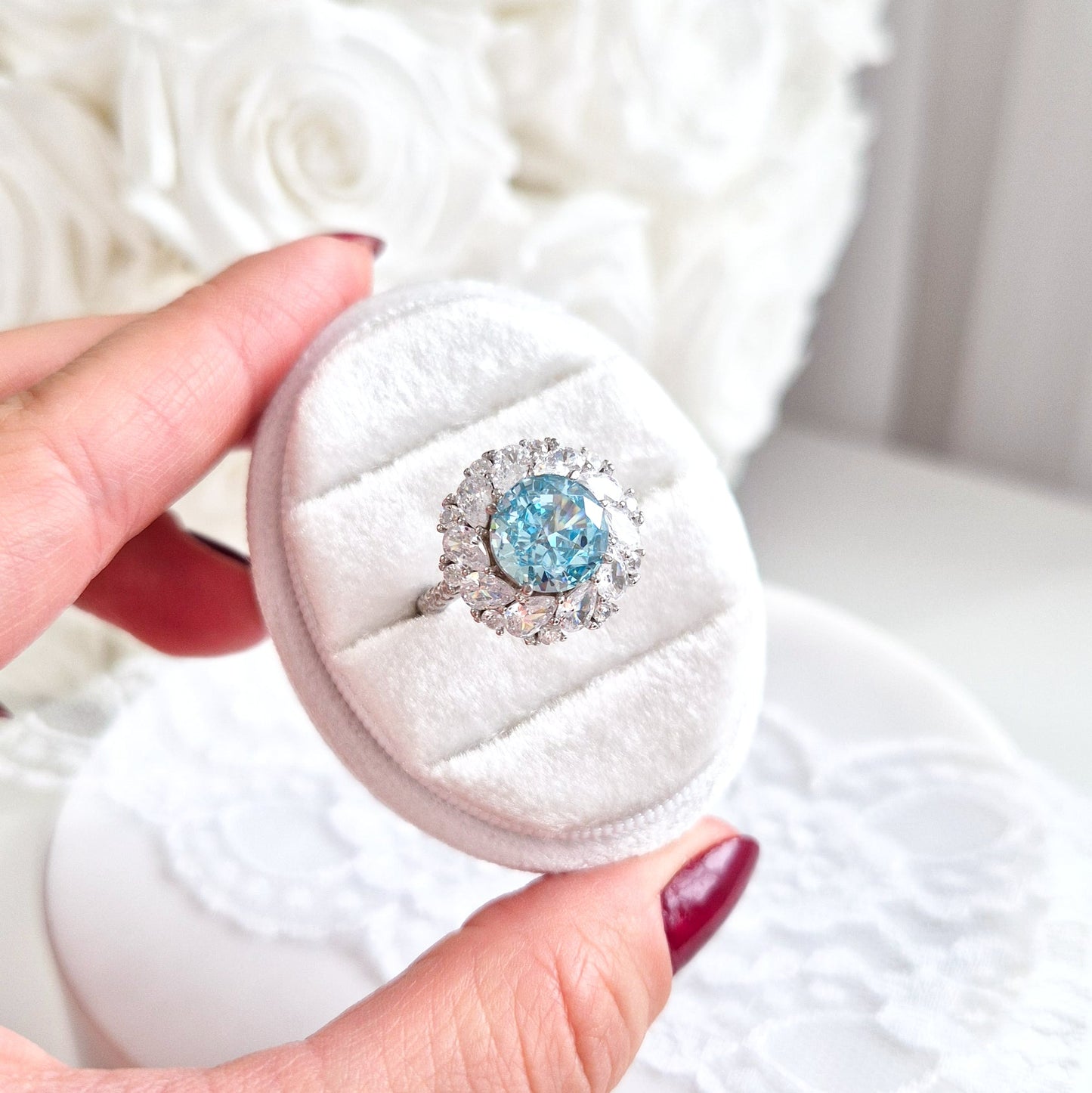Ring Zirkonia Eis blau, Zirkonia Ring, Silberring, Damenring, Ring, Bague, ring cz blue, boue zirconia, anello, anello blu