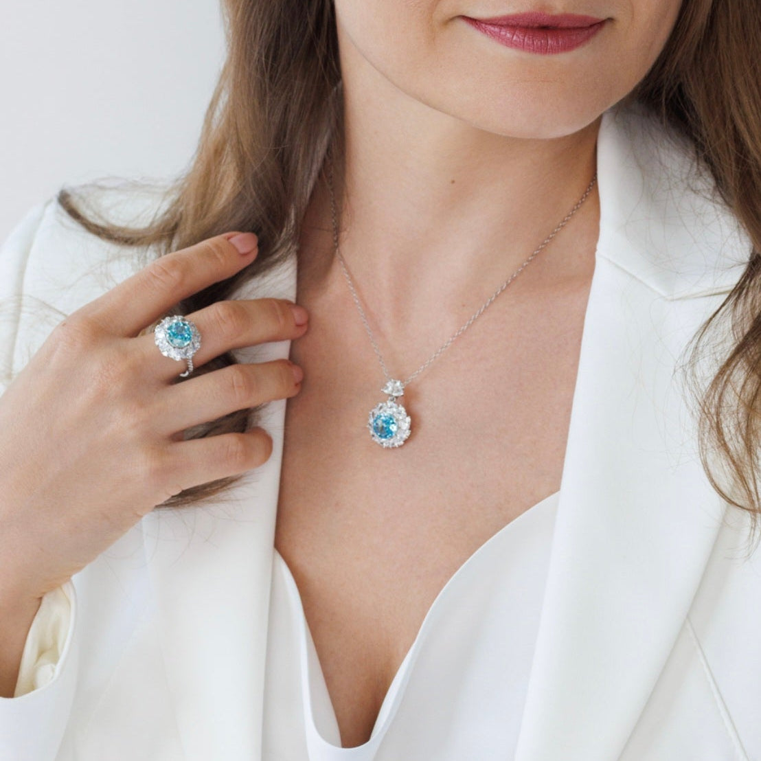 Ring Zirkonia Eis blau, Zirkonia Ring, Silberring, Damenring, Ring, Bague, ring cz blue, boue zirconia, anello, anello blu
