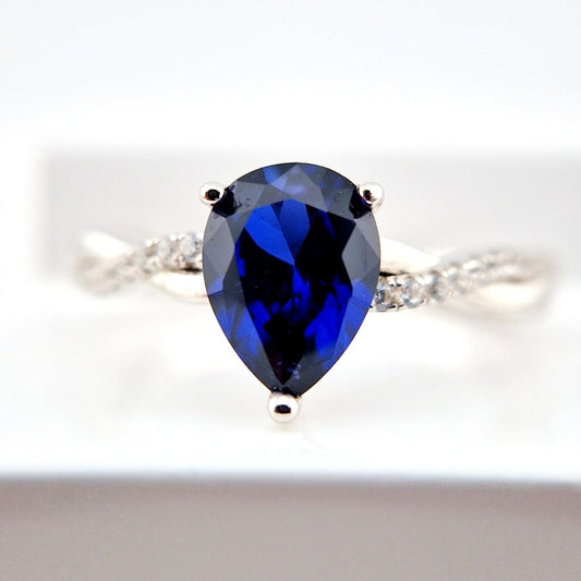 Blau Saphir Ring, sapphire ring, Ring mit Saphir, Royal blue Sapphire Ring, Blau Saphir Ring, Silber Ring mit blauem Saphir
