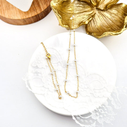 Schmuckset Minimalist Perlen, Schmuckset minimalistische Perlen, Jewelry set pearls, Jewelry set minimalist pearls, set de bijoux perles minimaliste, goldenes Schmuckset, Schmuckset, set de bijoux