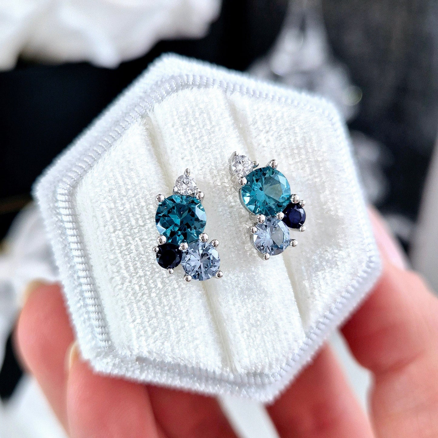 Silver Earrings London Blue Topaz, Silberohrringe, Silvber Ohrstecker blauer Topas, Blau Topas Ohrringe, London Blue Topaz Earrings, Blautopas Ohrringe, Topas Ohrstecker, Silber Ohrringe mit blauen Edelsteinen, Silver Earrings