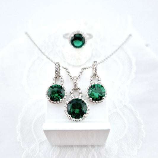 Smaragd Schmuckset, grüner Smaragd Schmuck, Emerald Jewelry Set, Silberschmuck mit Smaragd Edelstein, Silver Jewelry with Emerald gemstone, grünes Schmuckset, Schmuckset, green ewelry set, jewelry set
