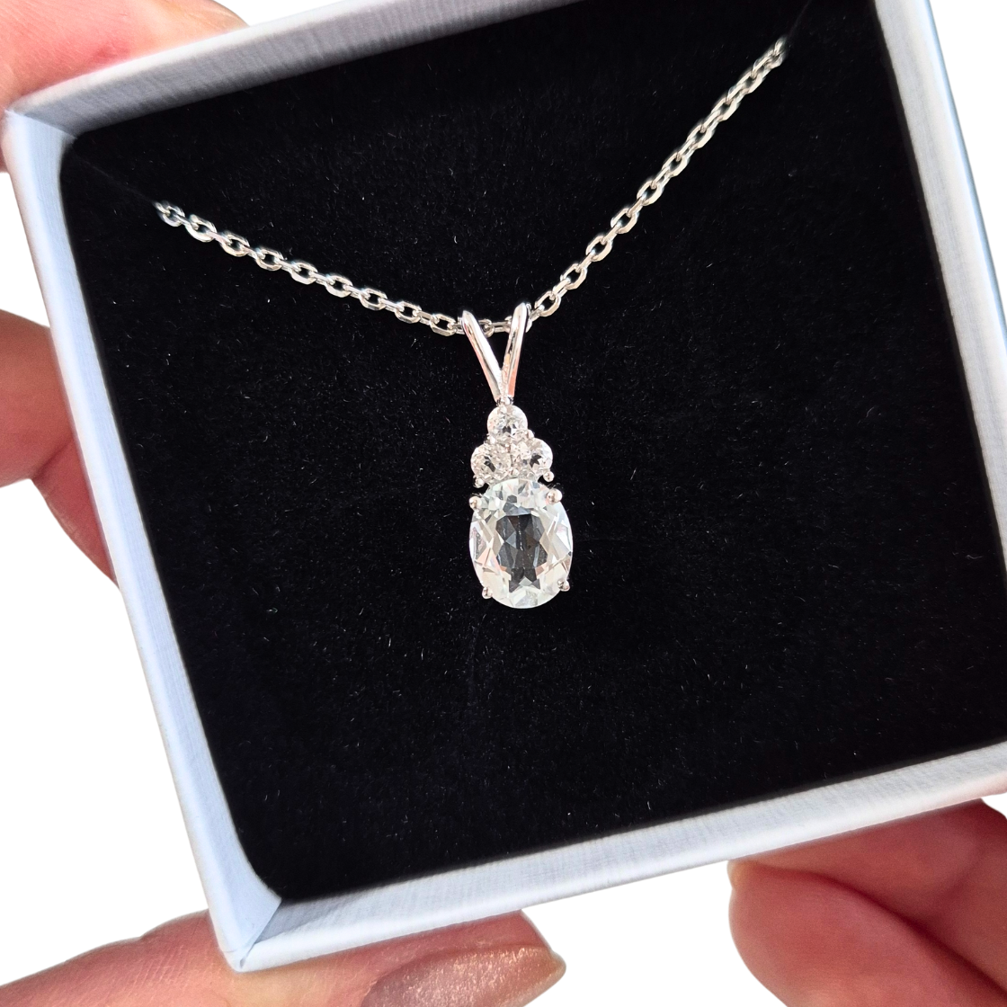 Weiss Topas Halskette silber, white topaz necklace silver